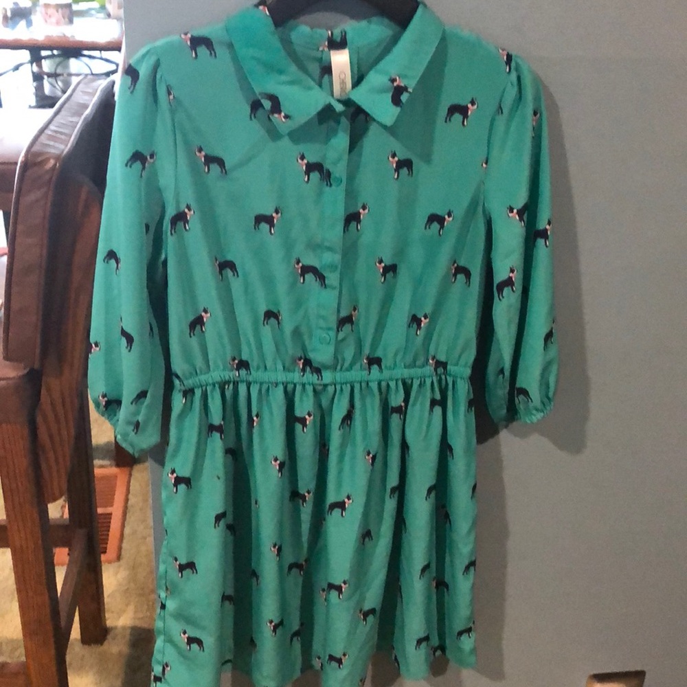Girl French bulldog dress.
